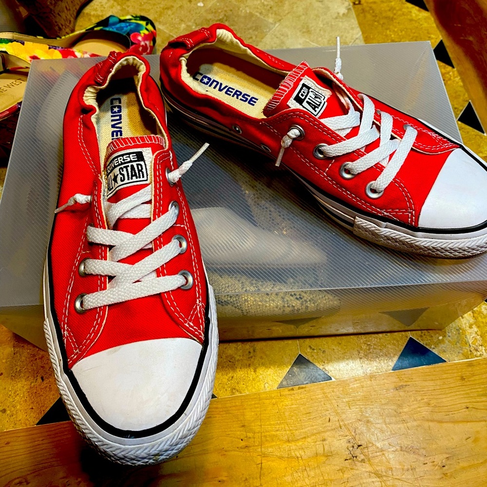 Red Women’s Converse Slip Ons